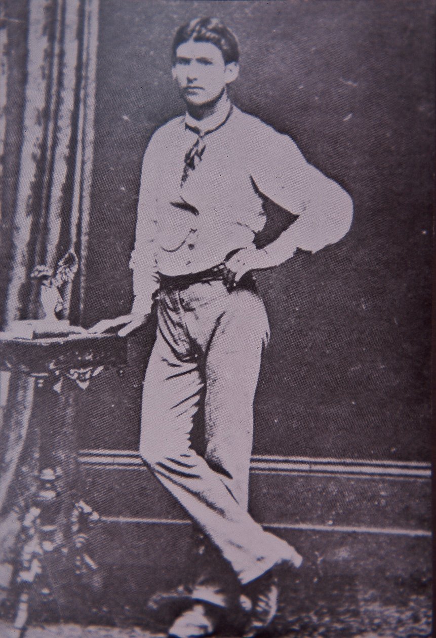 Miembro de la banda Kelly, Steve Hart, que murió en las llamas del Hotel Glenrowan, 28 de junio de 1880 (foto en blanco y negro) de Australian Photographer