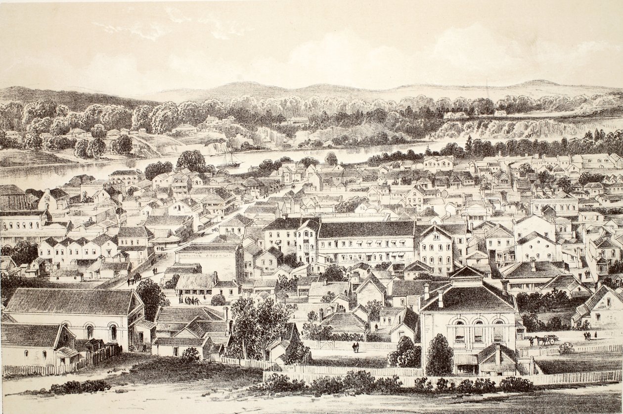 Brisbane, de La Historia de Australasia por David Blair, McGrady, Thomson y Niven, 1879 de Australian School