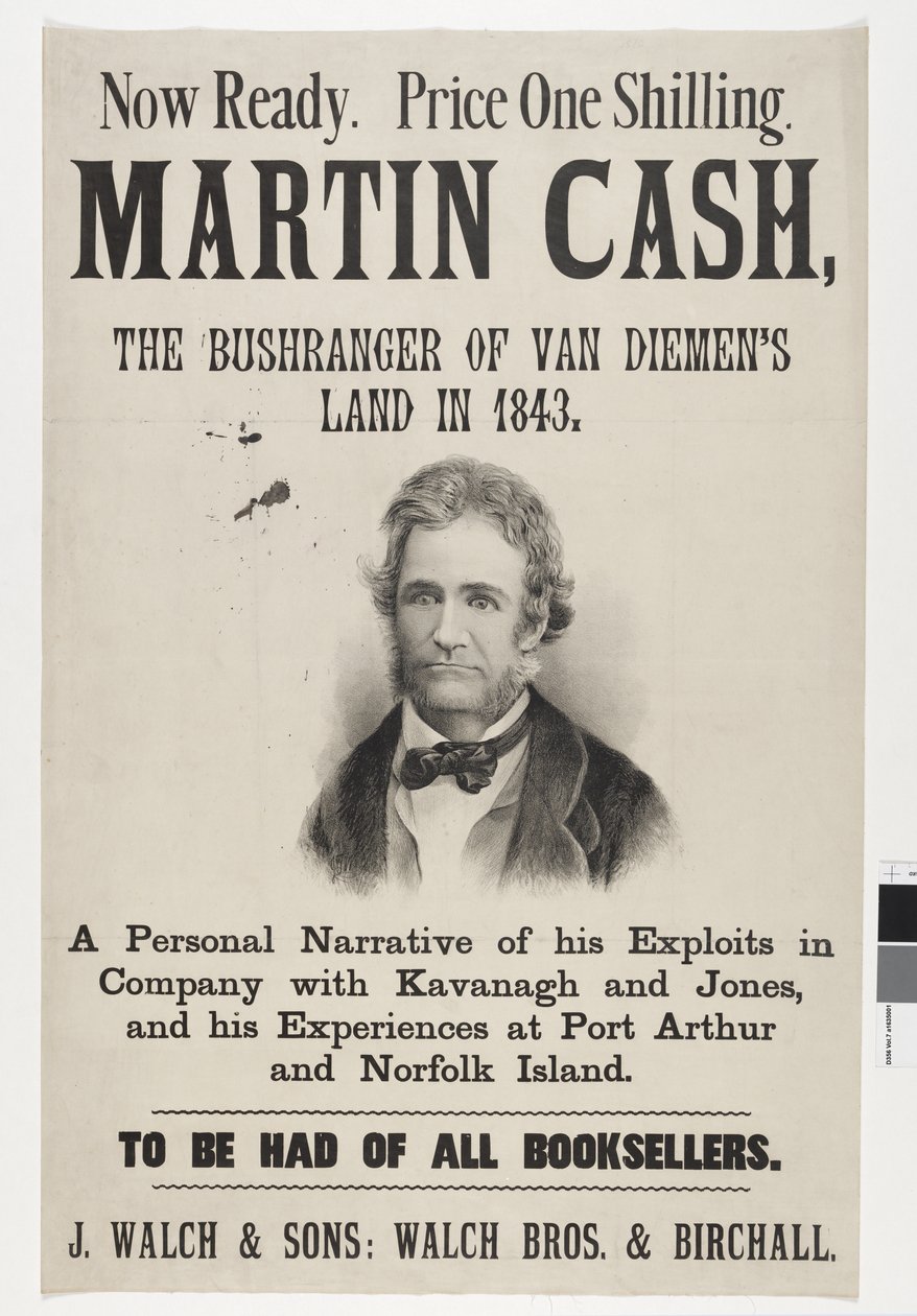 Ahora disponible. Precio Un Chelín. Martin Cash, El Bandolero de la Tierra de Van Diemen en 1843, 1870 de Australian School