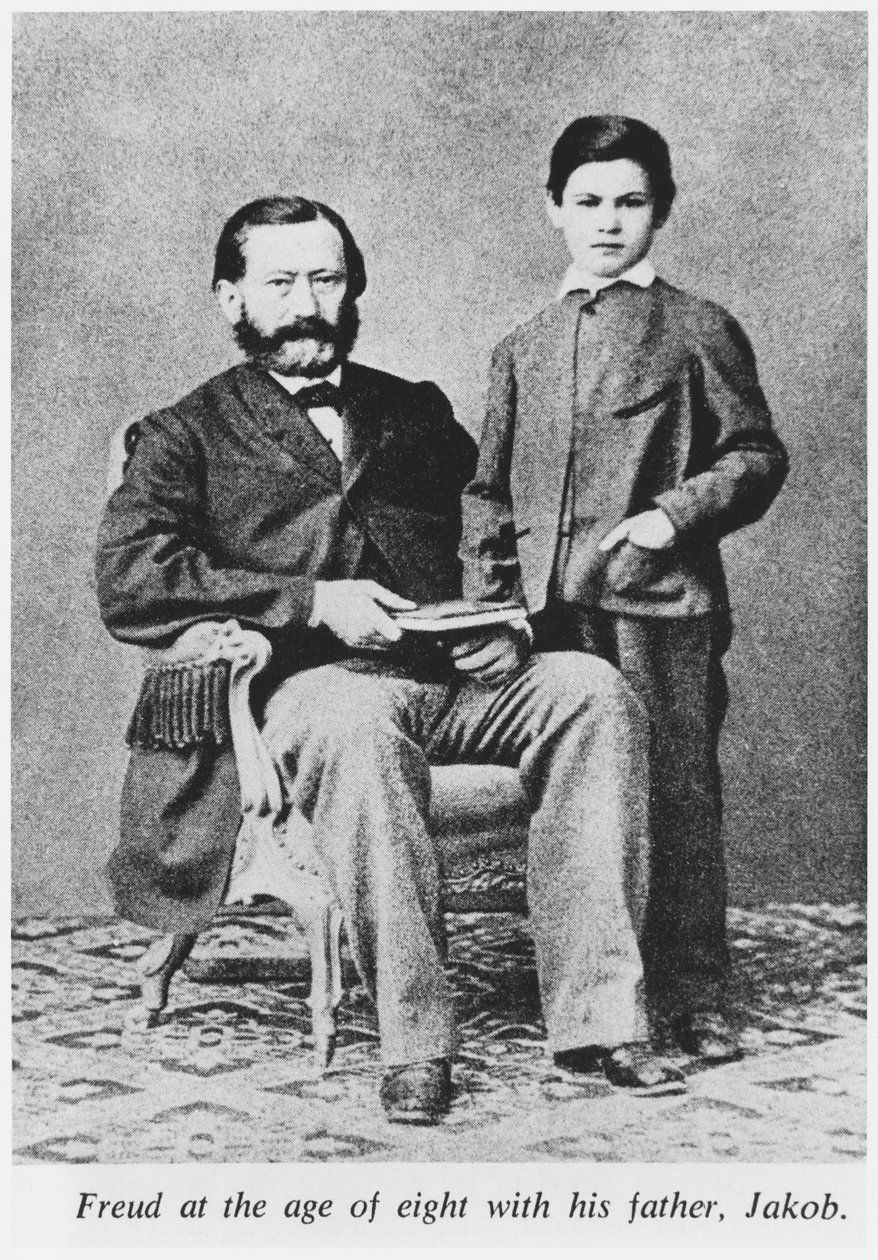 Sigmund Freud (1856-1939) a la edad de ocho años con su padre Jakob, de Historia Pictórica de la Psicología y Psiquiatría por A. Roback y Th. Kierman, Nueva York, Biblioteca Filosófica, 1969 de Austrian Photographer