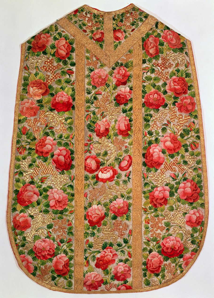 Casulla bordada del llamado conjunto Rose Pontifical, Viena, c.1700 de Austrian School