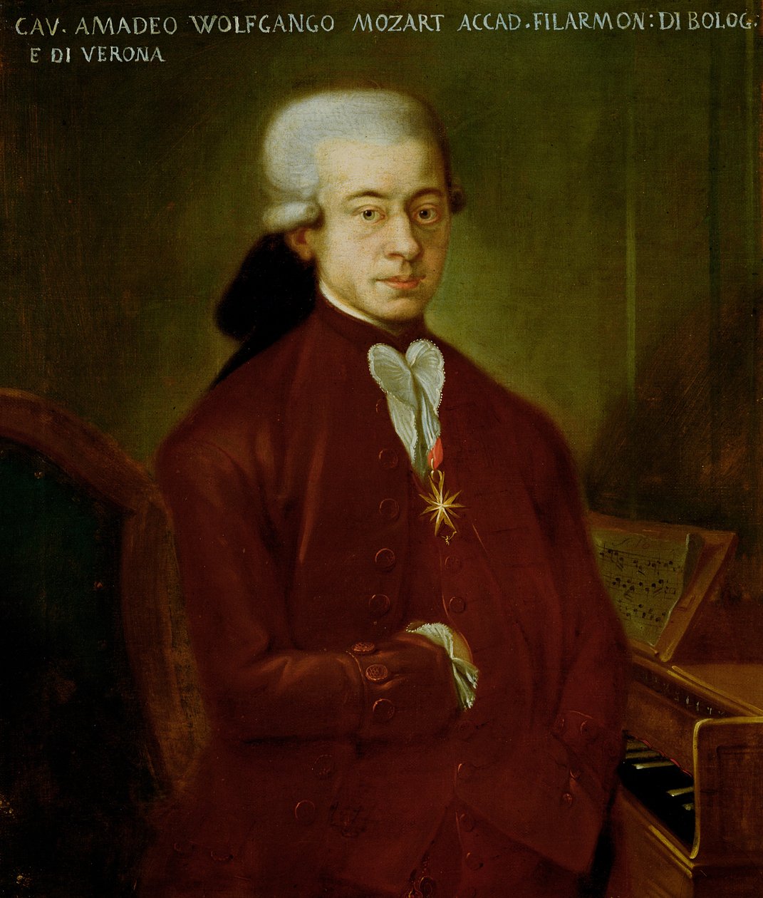 Retrato de Wolfgang Amadeus Mozart (1756-91) después de 1770 de Austrian School