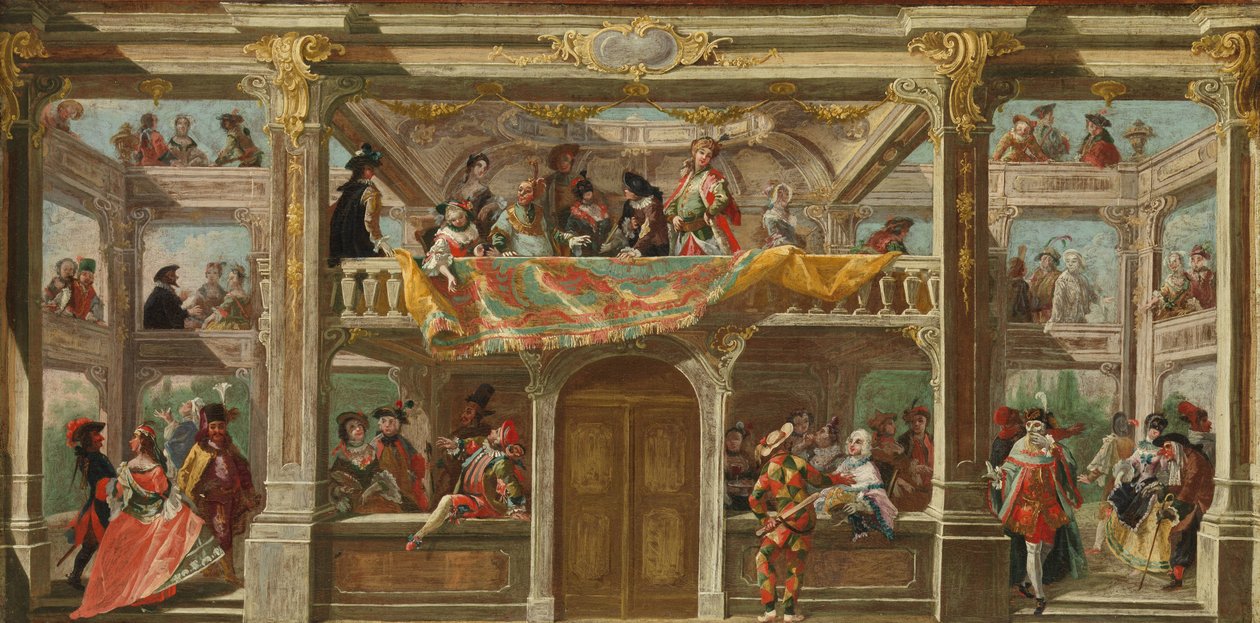 Un Baile de Máscaras en Bohemia, c.1748 de Austrian School