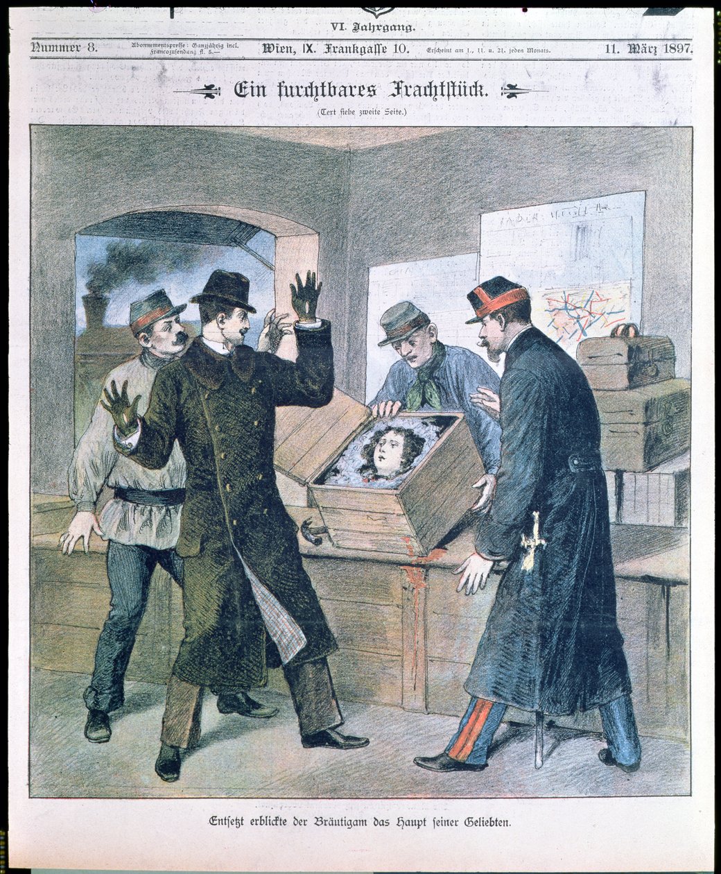 Un Cargamento Terrible, portada de la Illustrierte Zeitung, marzo de 1897 de Austrian School