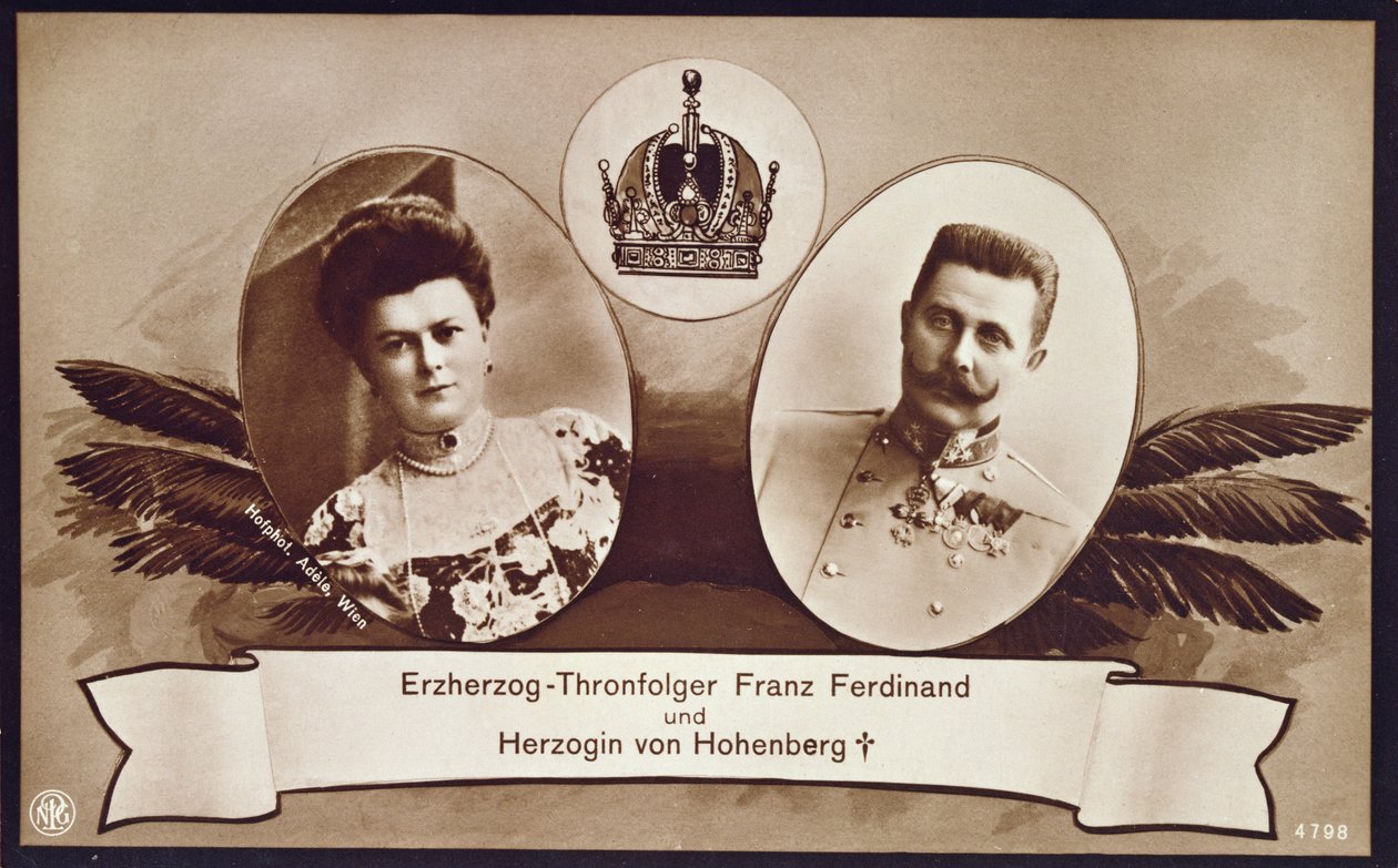 Archiduque Francisco Fernando de Austria, heredero del trono austríaco y su esposa, la Duquesa de Hohenberg, 1914 de Austrian School
