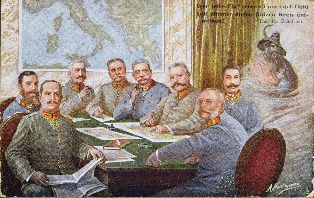 Generales y líderes de guerra austriacos y alemanes de la Primera Guerra Mundial, agrupados alrededor de Hindenburg y Mackensen, 1915 de Austrian School