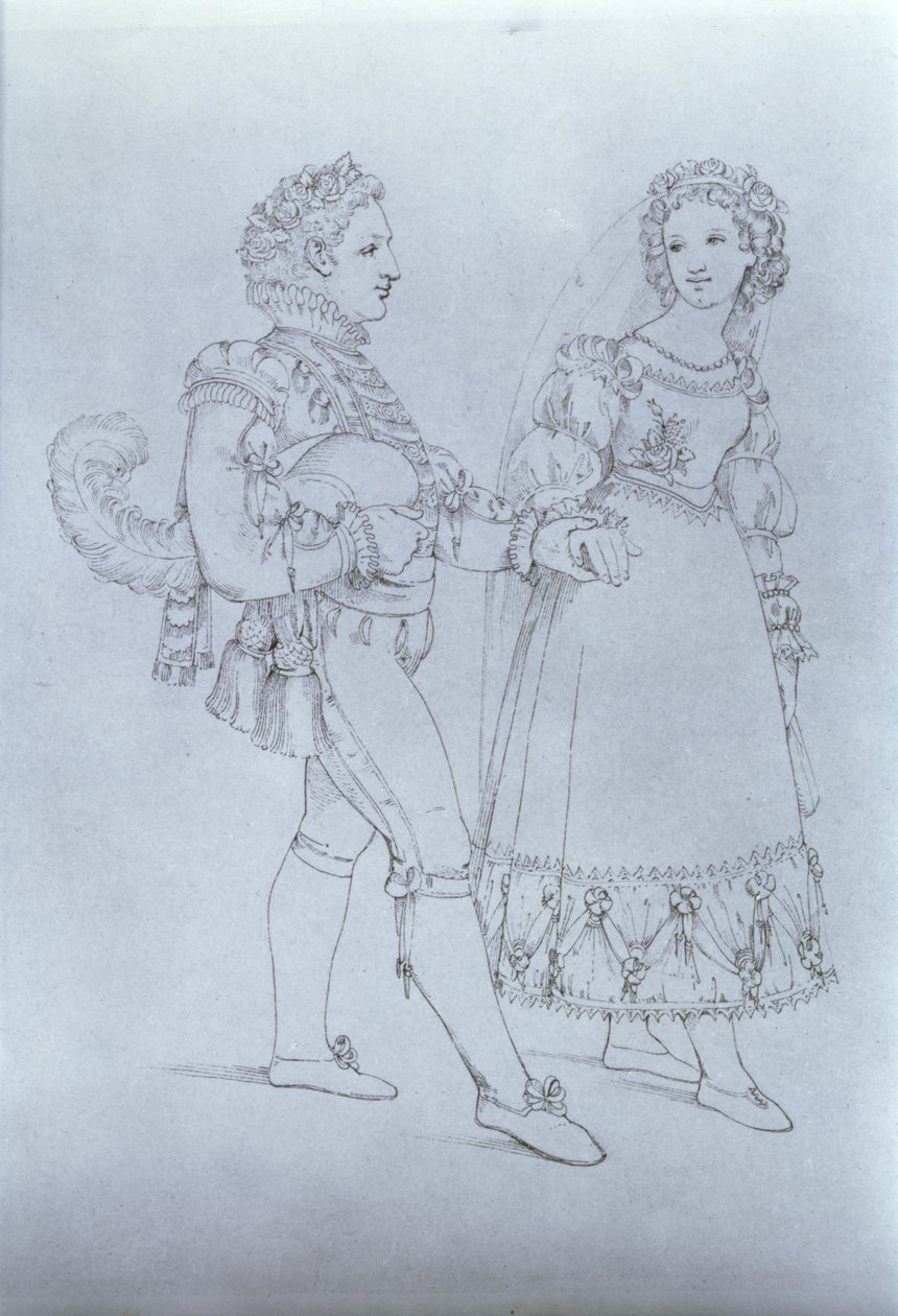 Diseños de vestuario para Fígaro y Susanna de la ópera 