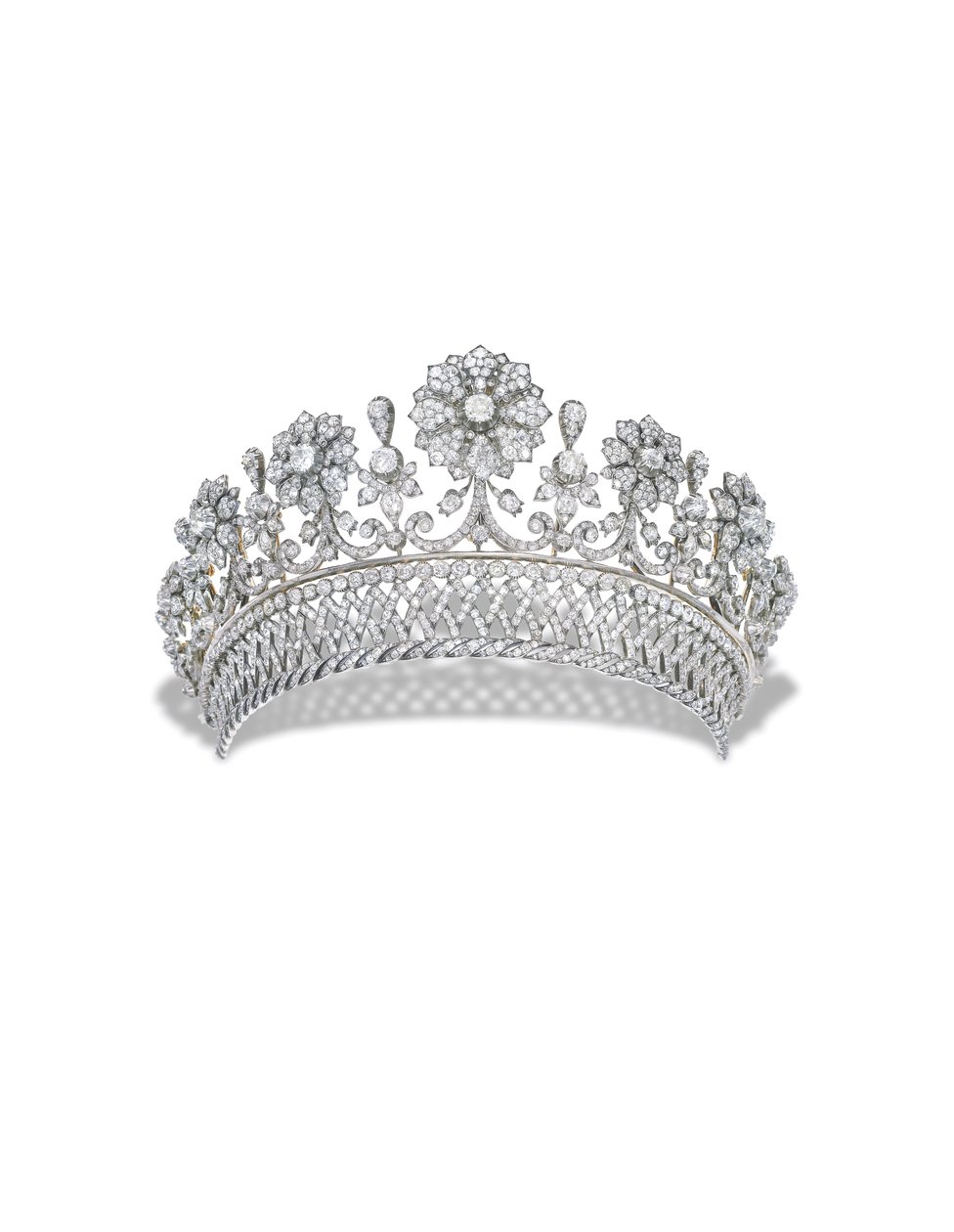 Tiara de diamantes antigua de Kochert de Austrian School