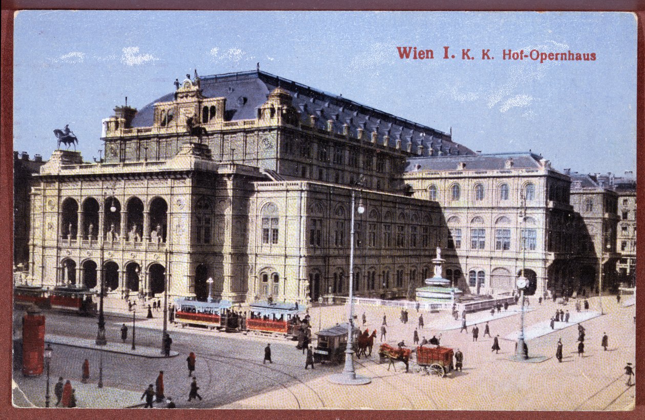 Postal que representa la Ópera Estatal de Viena, c.1900 de Austrian School