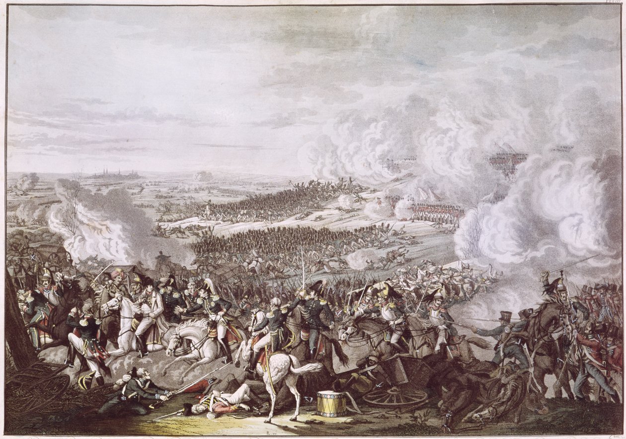 La huida de Napoleón (1769-1821) después de la Batalla de Waterloo, 18 de junio de 1815, c.1815-30 de Austrian School