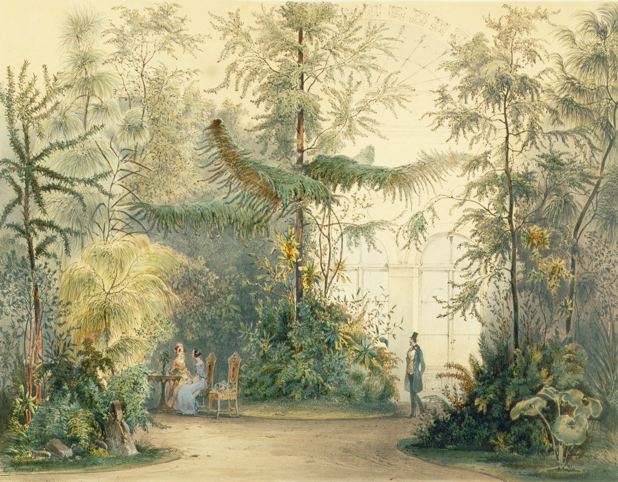 El Jardín de Invierno del Palacio de Hofburg, Viena, 1852 de Austrian School