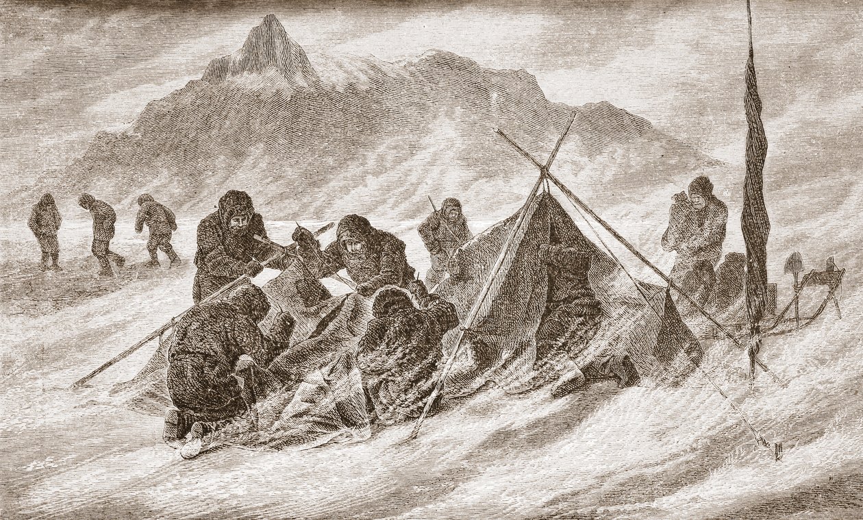 La lágrima se agranda durante una tormenta de nieve, 1876 de Austrian School
