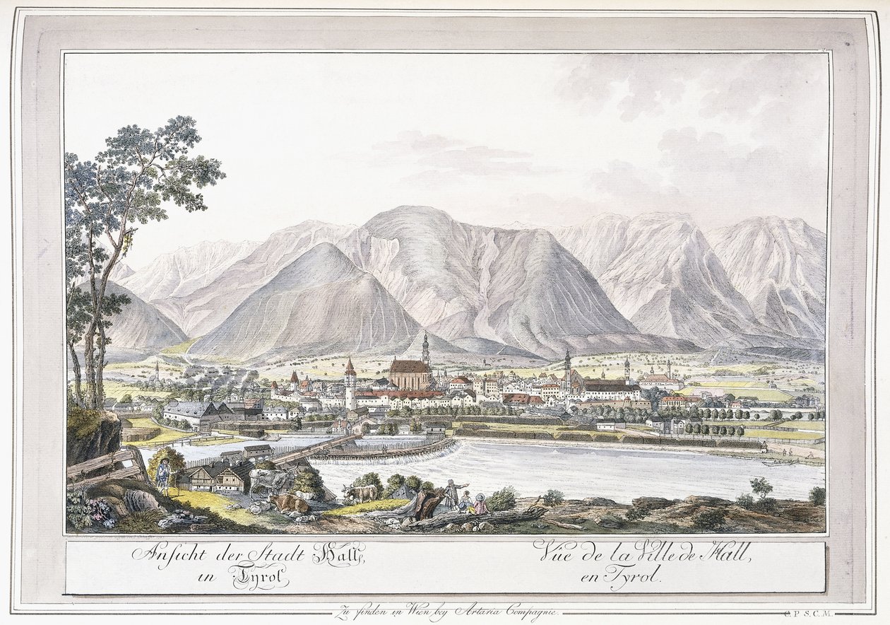 Vista de Hall en Tirol, 1779-1792 de Austrian School
