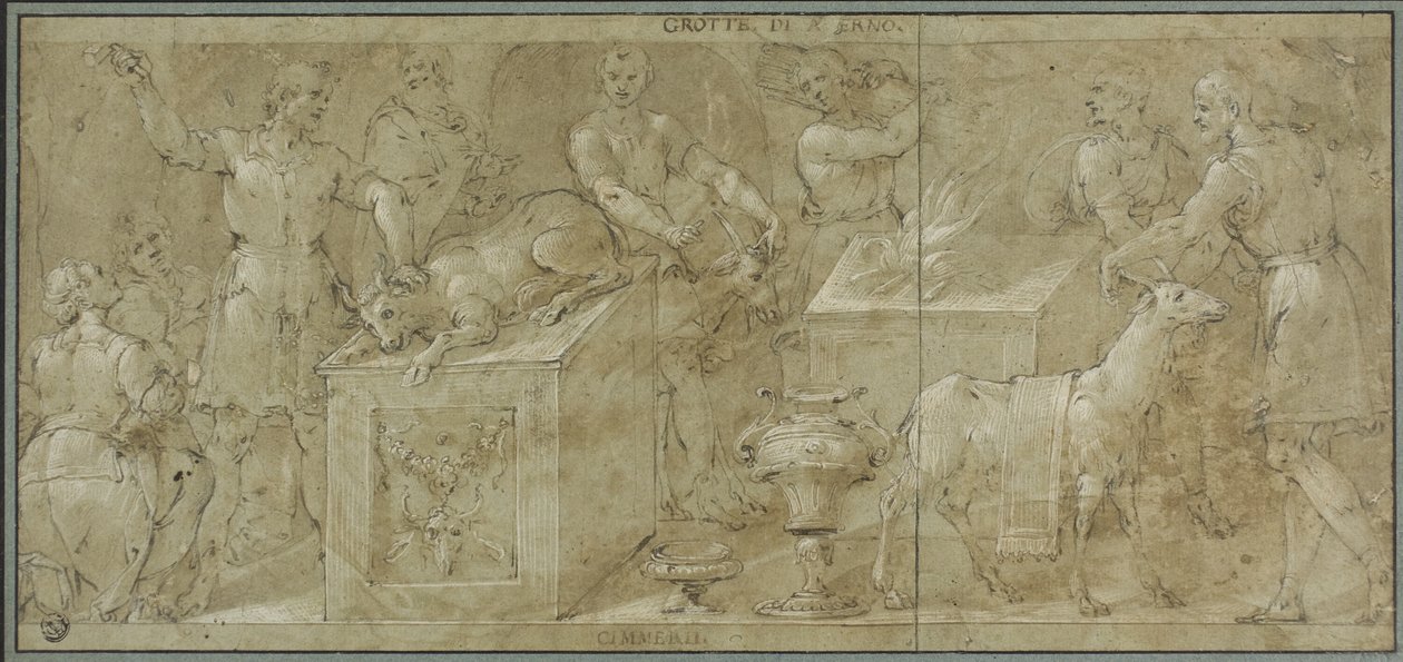Eneas y sus Compañeros Preparando Animales para el Sacrificio de Avanzino Nucci