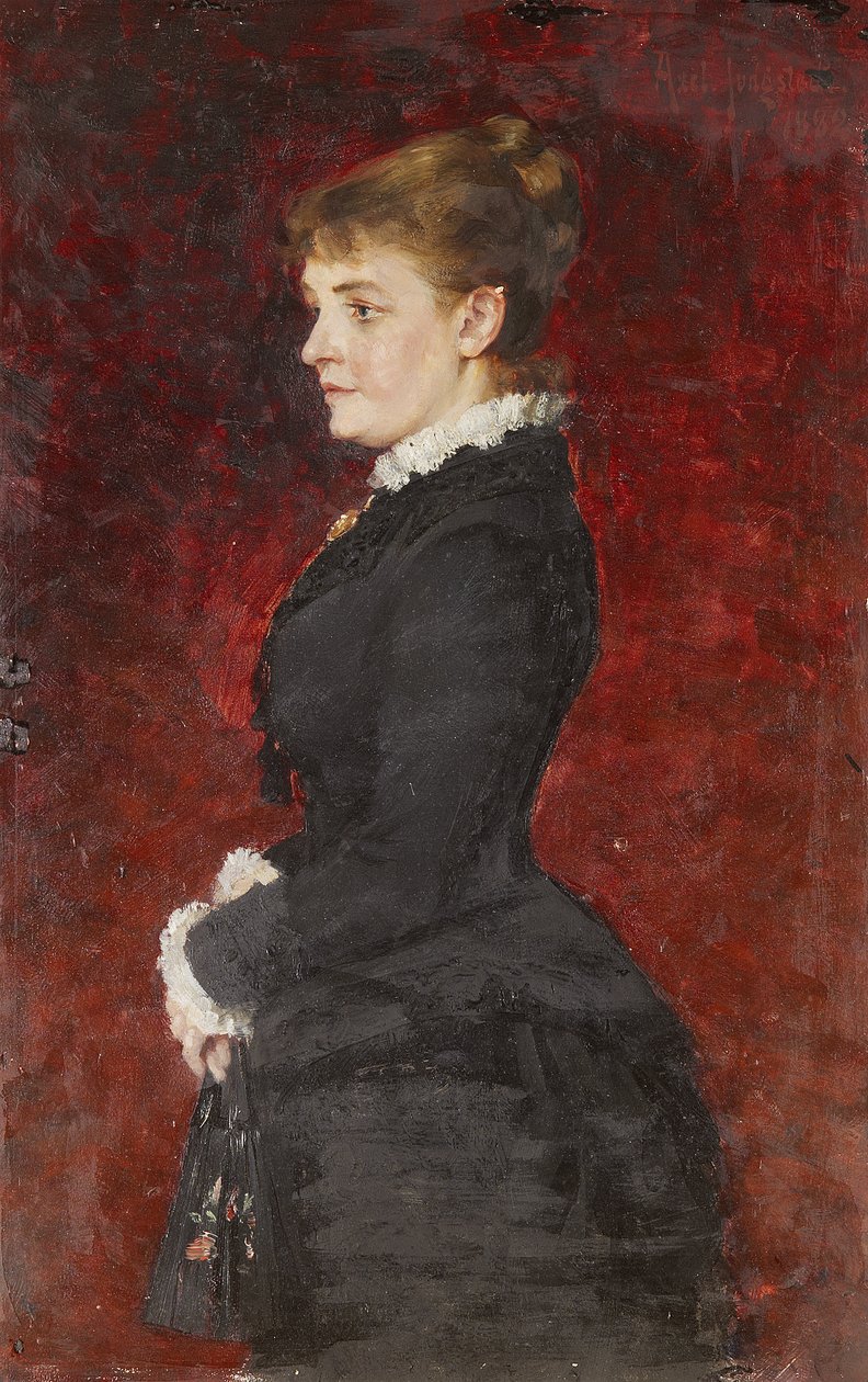 Retrato - Dama vestida de negro de Axel Jungstedt