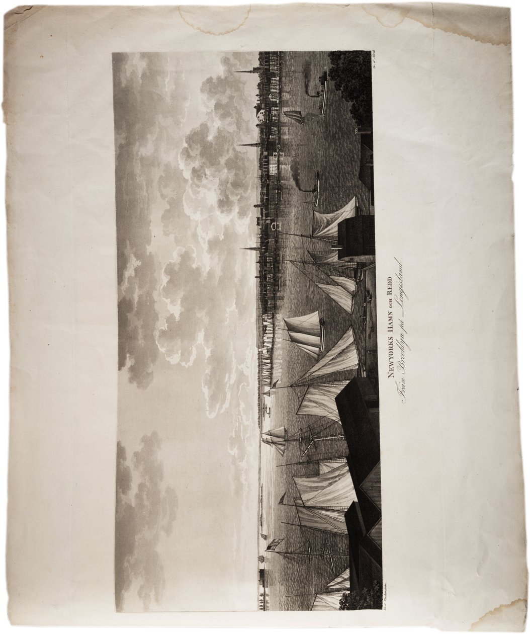 Puerto de Nueva York, desde Brooklyn hasta Long Island, de un Atlas de los Estados Unidos, 1824 de Axel Leonhard Klinckowström