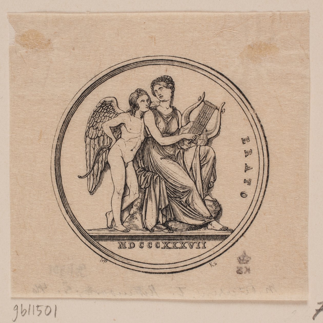 Medalla con representación de Erato de Axel Theodor Kittendorff