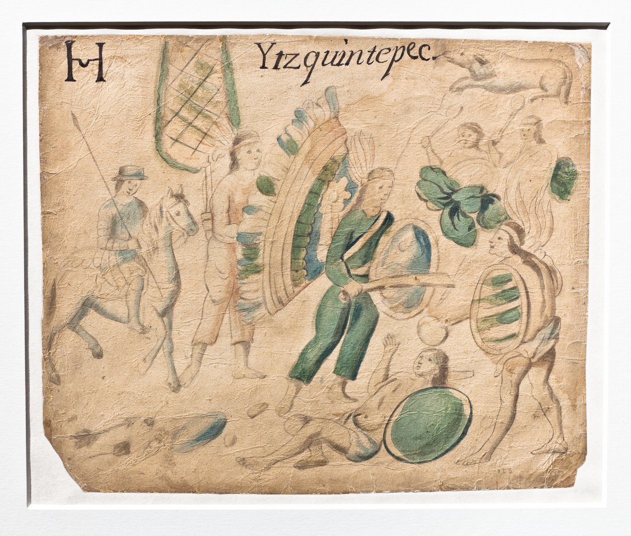 Códice Lienzo de Tlaxcala / Combate entre guerreros (manuscrito) de Aztec Aztec