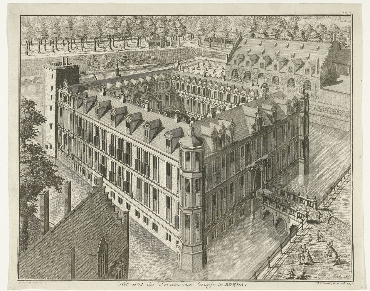 Castillo de Breda La Corte del Príncipe de Orange en Breda (título sobre objeto) de B.F. Immink