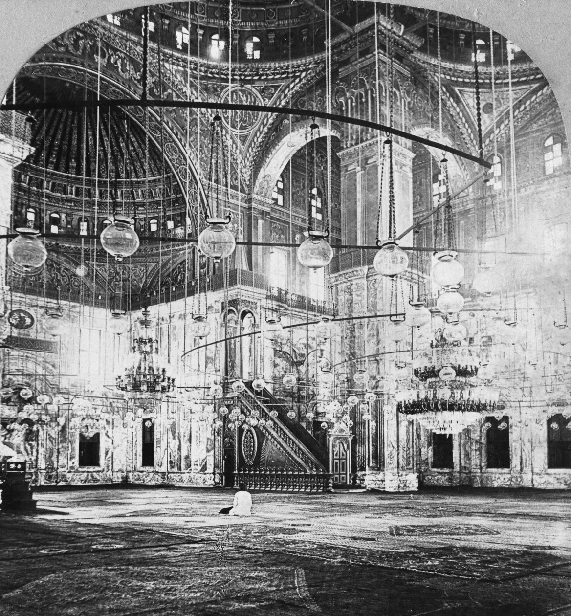 Interior, Mezquita de Muhammad Ali, El Cairo, Egipto, 1899 de B. L. Singley