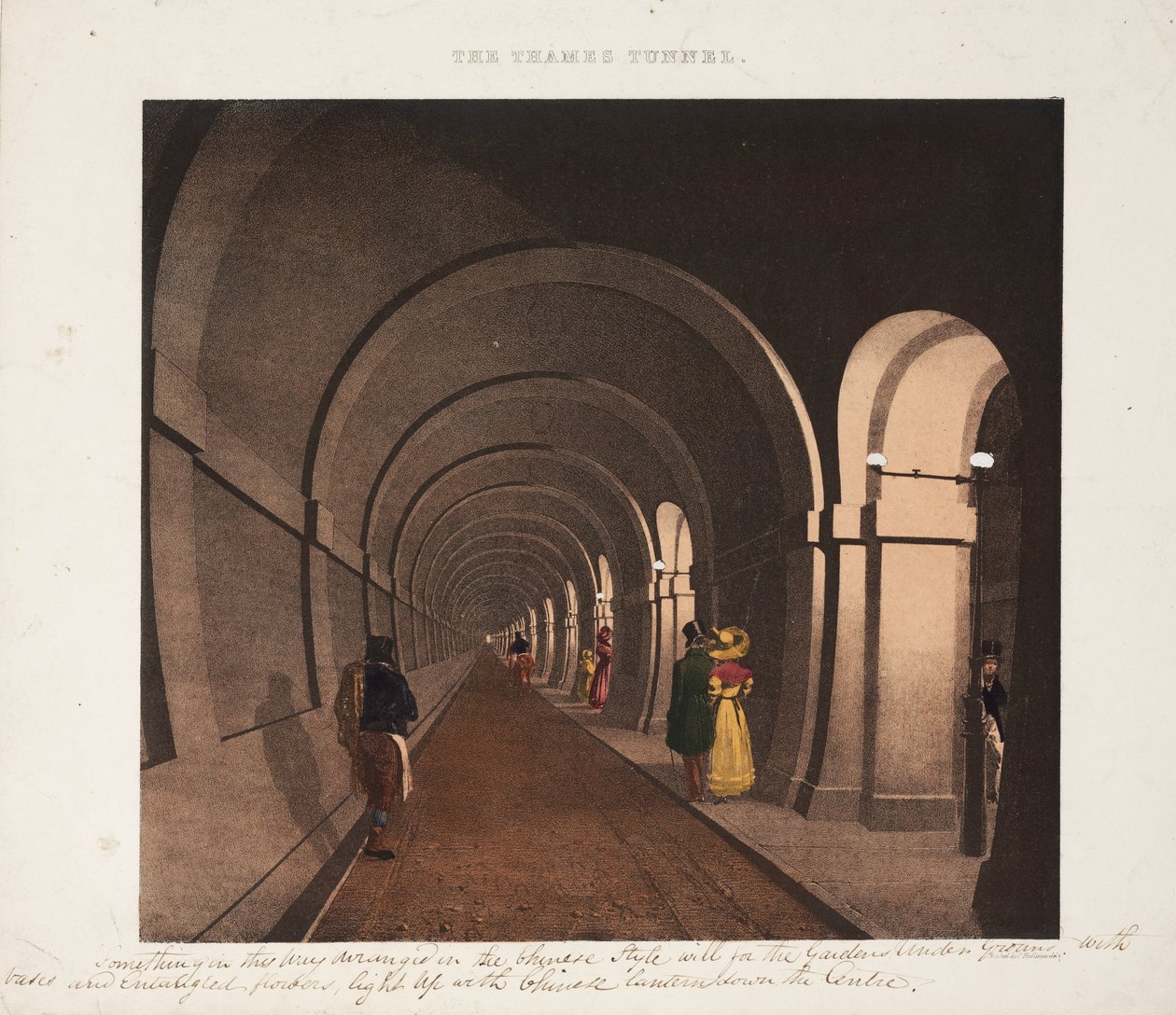 El Túnel del Támesis, grabado por J.D. Harding, c.1835 de B. after Dixie