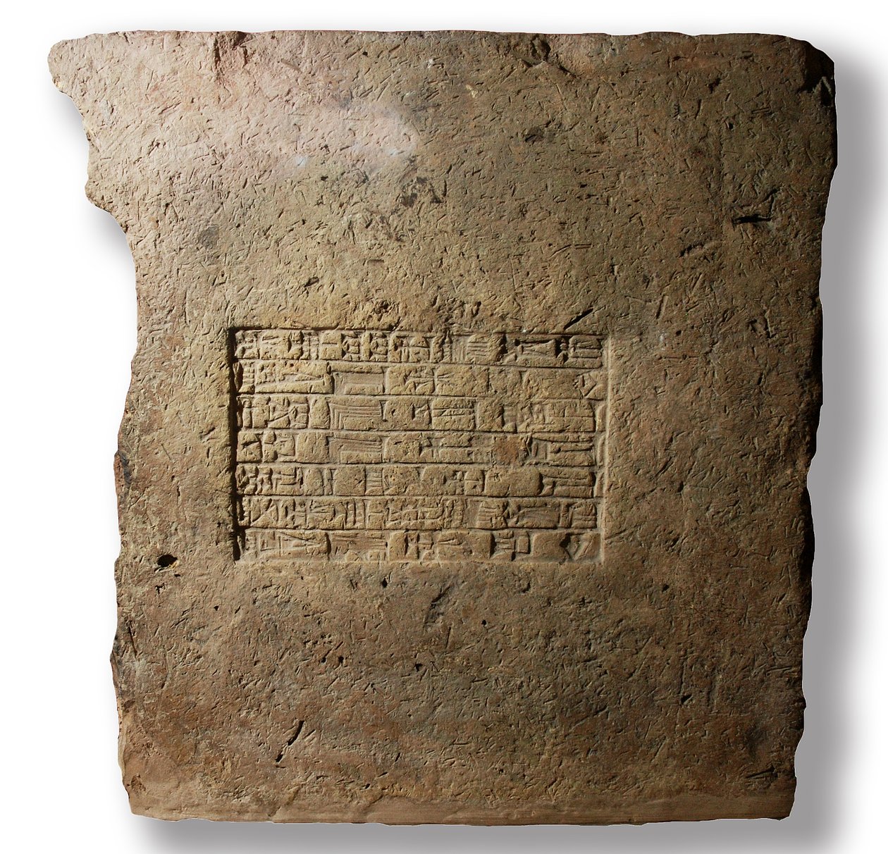 Ladrillo de arcilla inscrito con el nombre del rey Nabucodonosor II, Rey de Babilonia, c.604-561 a.C. de Babylonian