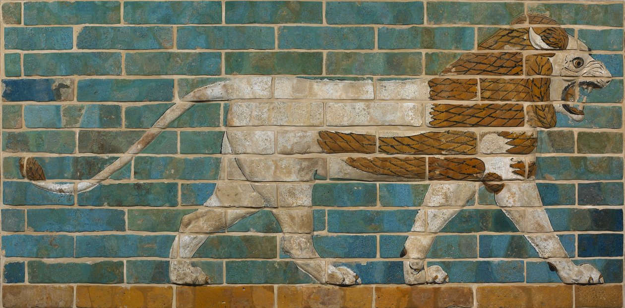 Relieve de león del Camino Procesional en Babilonia, c.605-562 a.C. de Babylonian