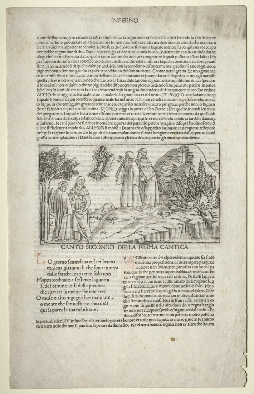 Dante y Virgilio con la visión de Beatriz, c.1481-1485 de Baccio Baldini