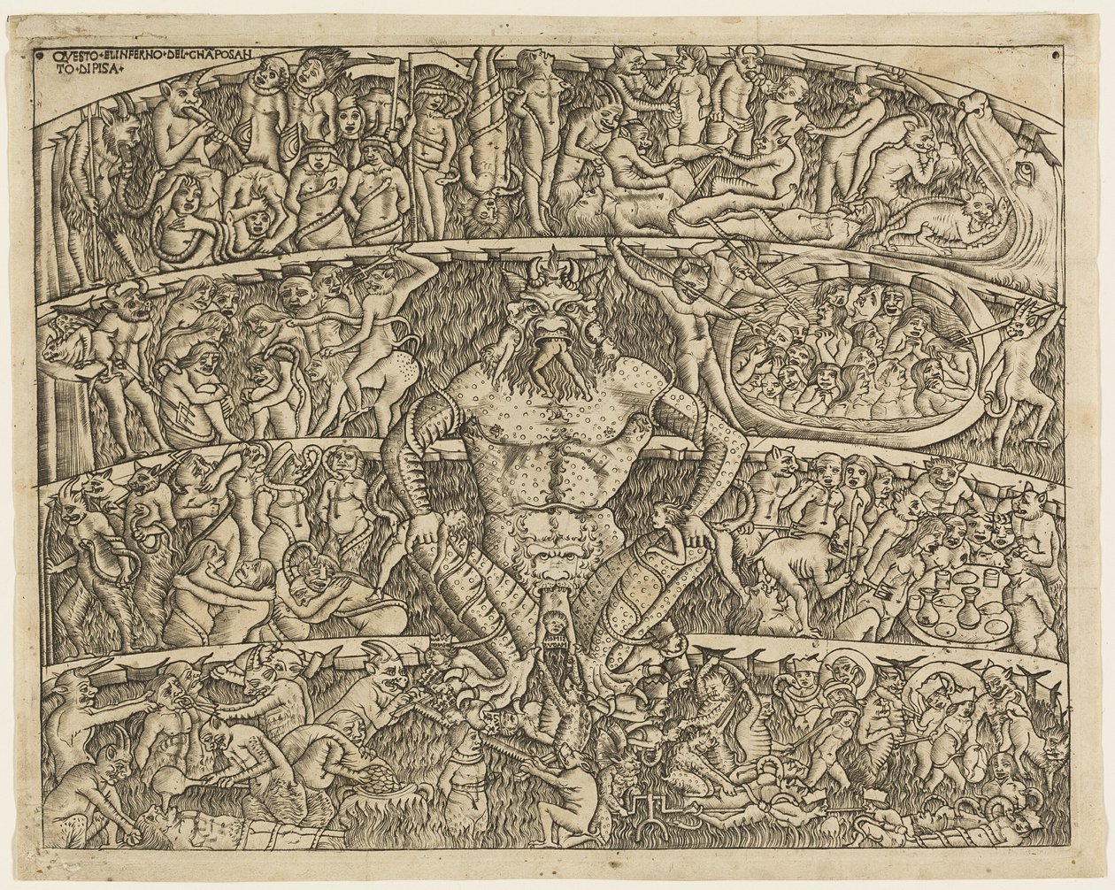 El Infierno según Dante, de los frescos del Campo Santo en Pisa de Baccio Baldini