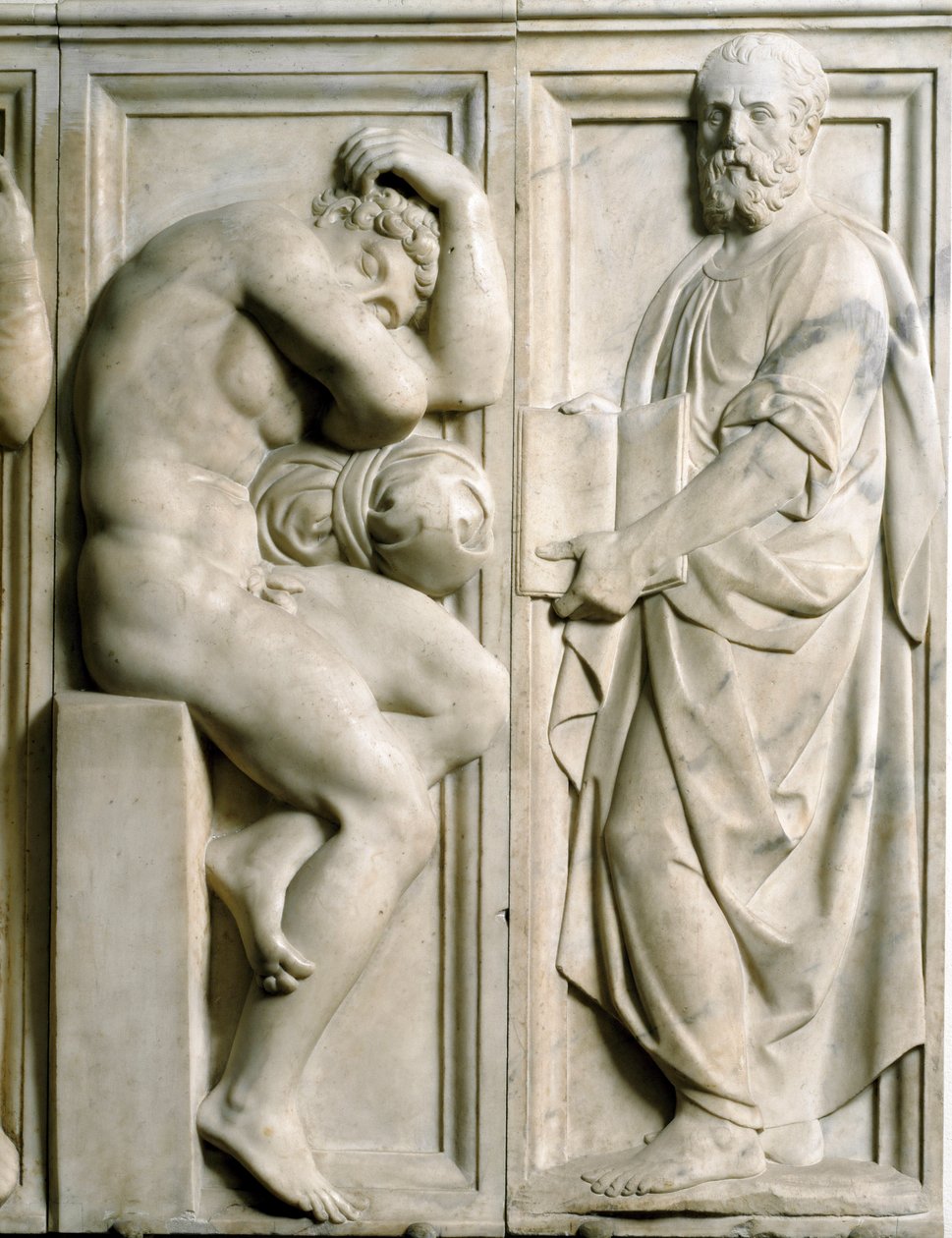 Profeta e Ignudo Bajo relieve de mármol por Baccio Bandinelli de Baccio Bandinelli