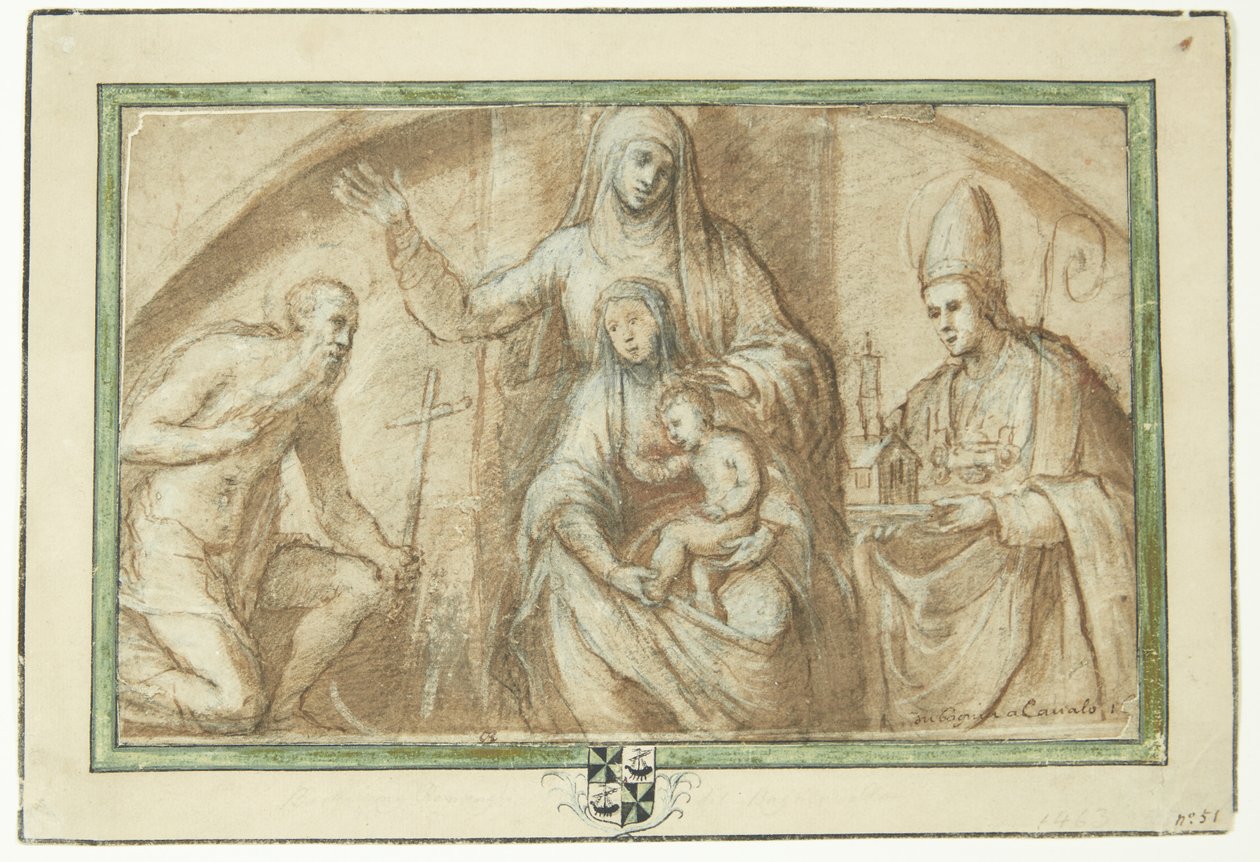 Ana con San Jerónimo y un santo obispo, mostrado como fundador de la iglesia de Bagnacavallo