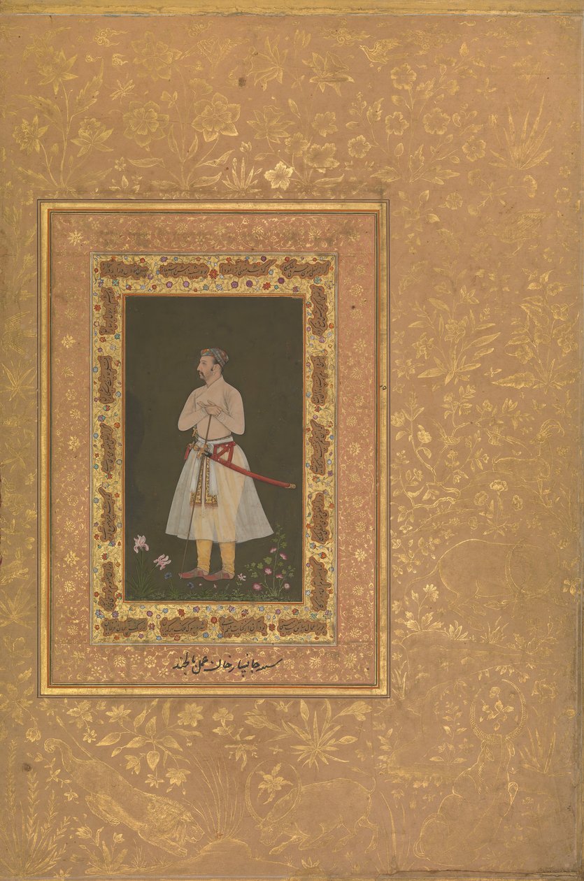 Retrato de Jahangir Beg, Jansipar Khan, folio del Álbum de Shah Jahan, ca. 1627 de Balchand