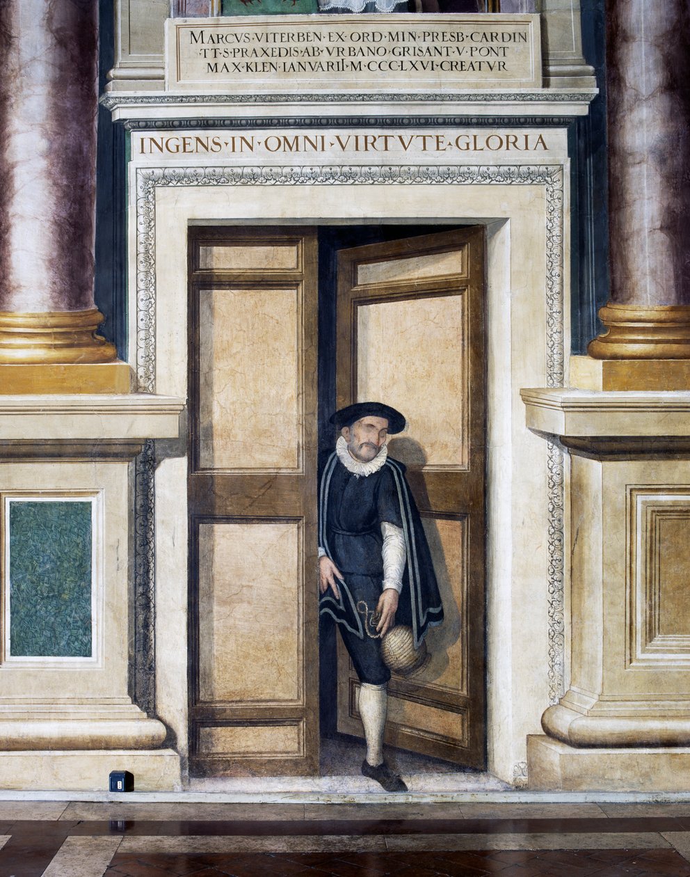 Puerta falsa (siglo XVI), de Baldassare Croce (1558-1628), fresco, pared sur del Salón Regio, Ayuntamiento, Roma, Lacio, Italia de Baldassare Croce