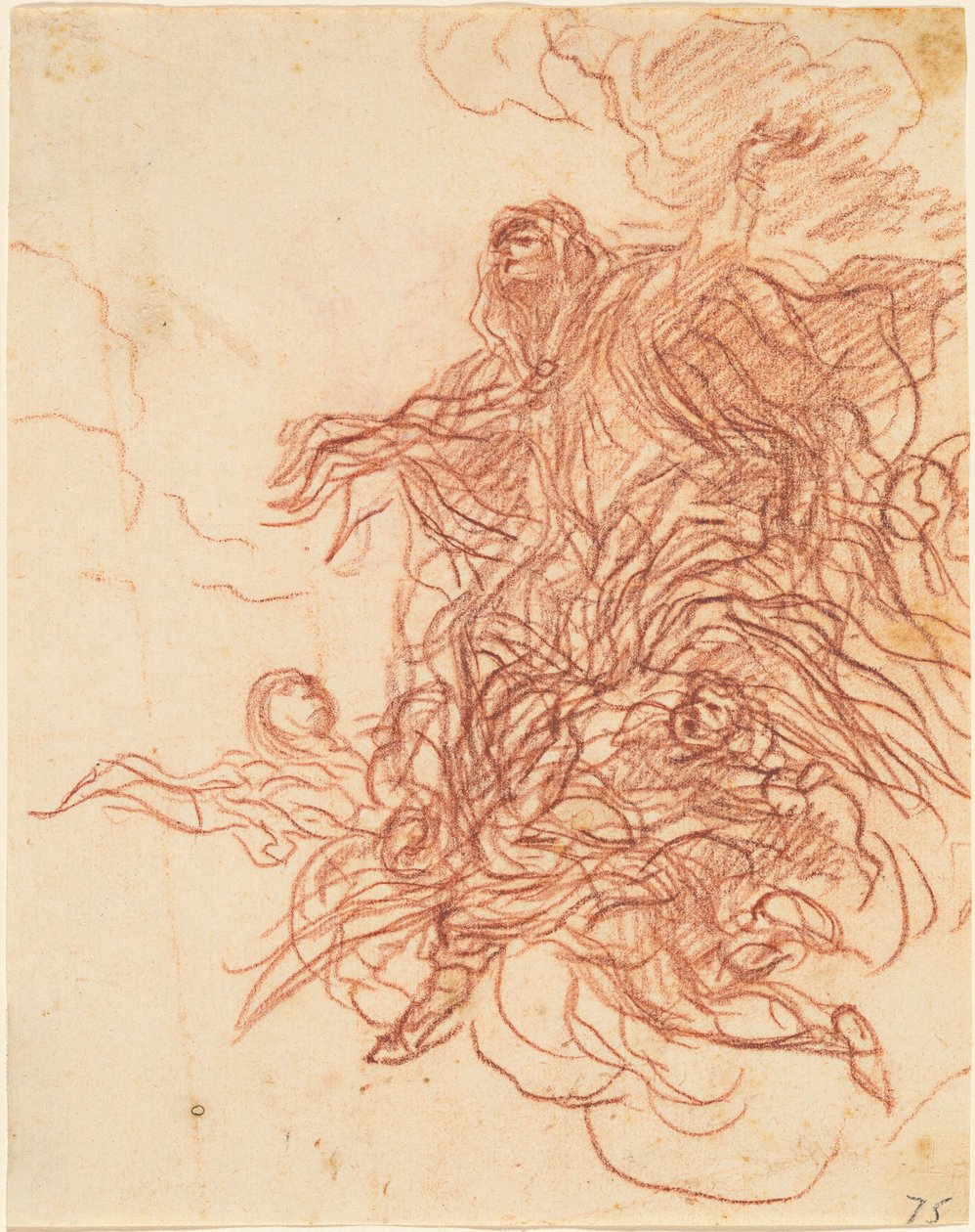 La Asunción de la Virgen, c.1667 (tiza roja sobre papel) de Baldassare Franceschini