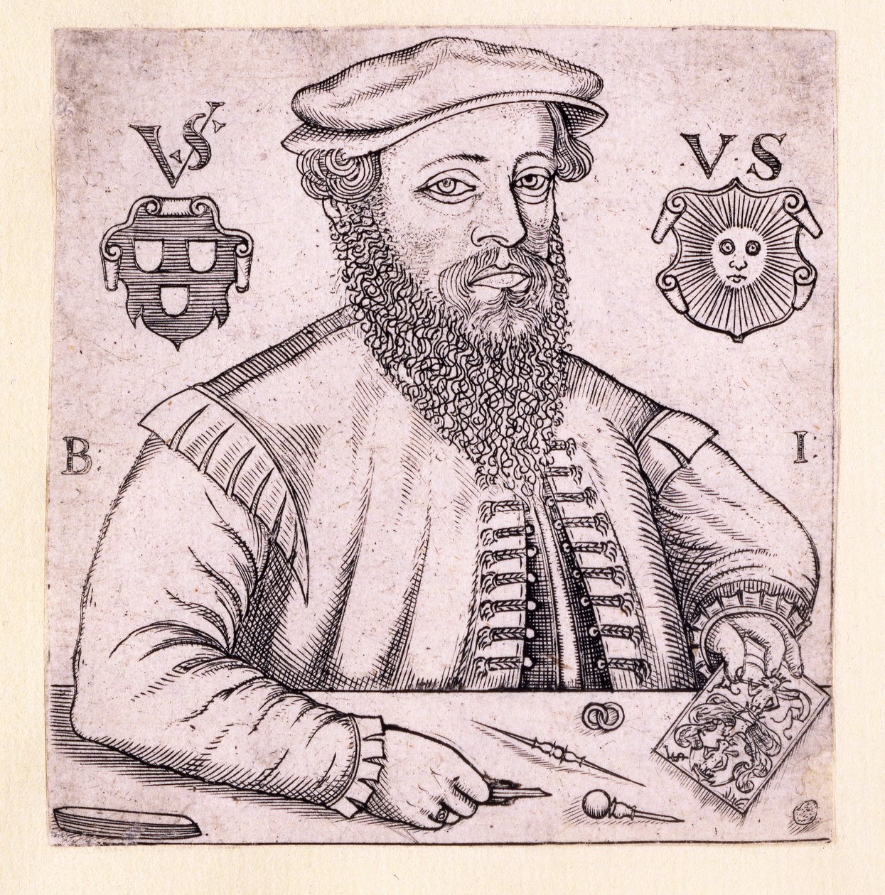 Retrato de Virgil Solis, publicado en Núremberg, 1562 de Balthasar Jenichen