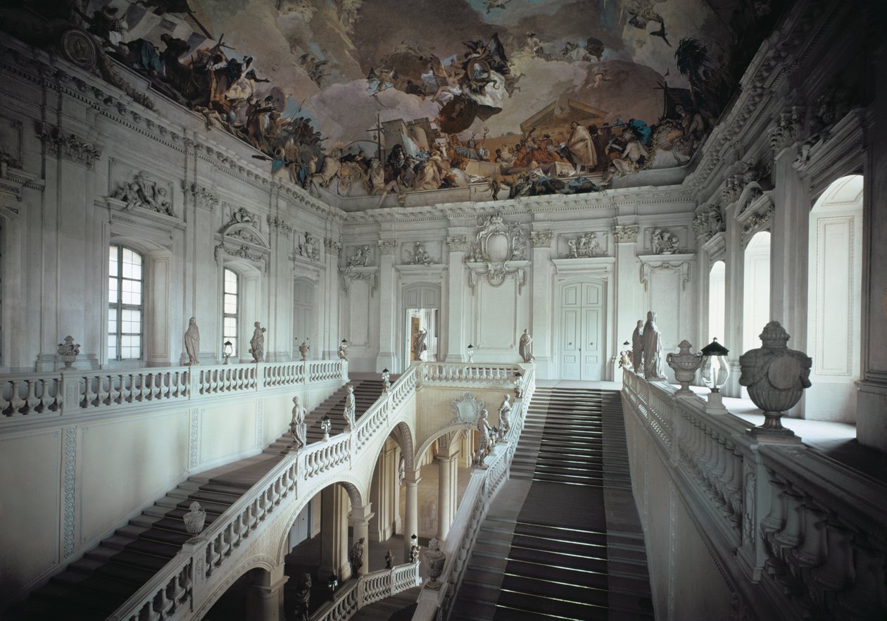 La escalera, construida 1719-44 de Balthasar Neumann