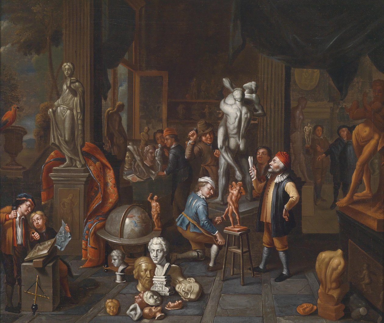En el taller del escultor de Balthasar van den Bossche