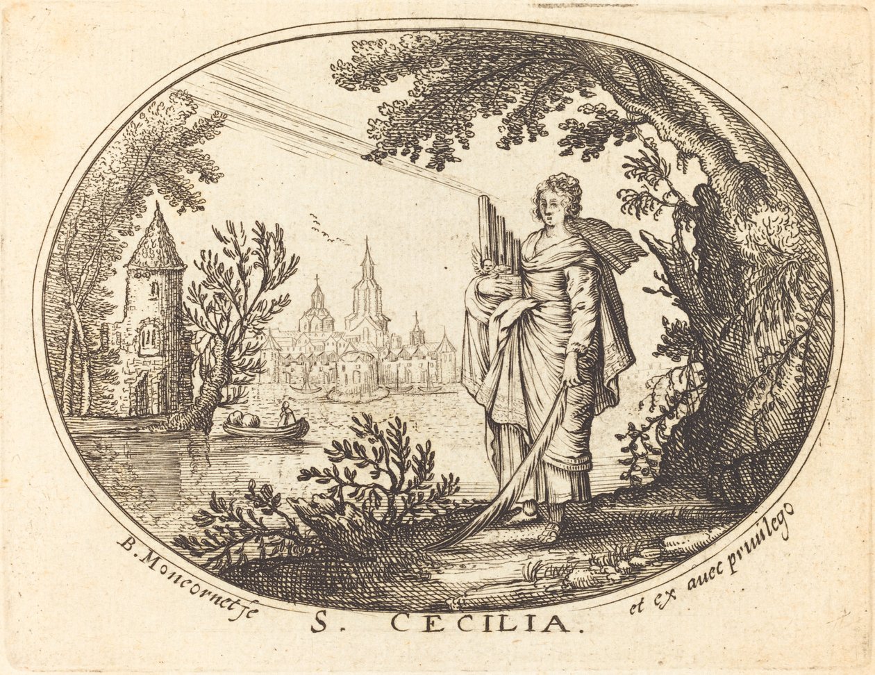 Santa Cecilia en un paisaje de Balthasar Moncornet