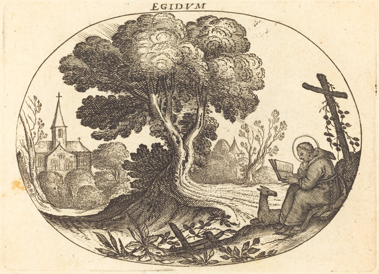 San Egidio y una cierva de Balthasar Moncornet