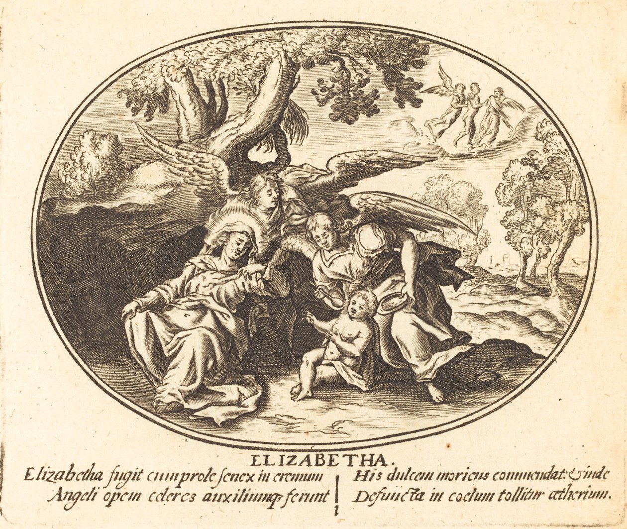 La huida de Santa Isabel con el niño San Juan de Balthasar Moncornet