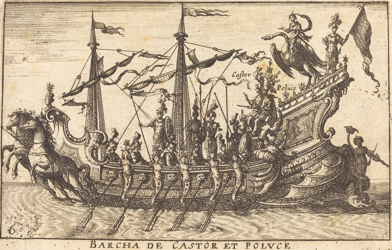Barca de Cástor y Pólux de Balthasar Moncornet after Remigio Cantagallina