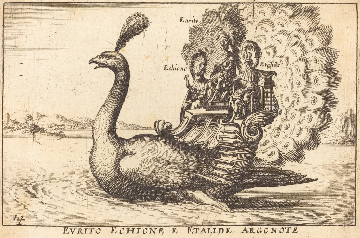Evrito Echione y Etalide Argonote de Balthasar Moncornet after Remigio Cantagallina