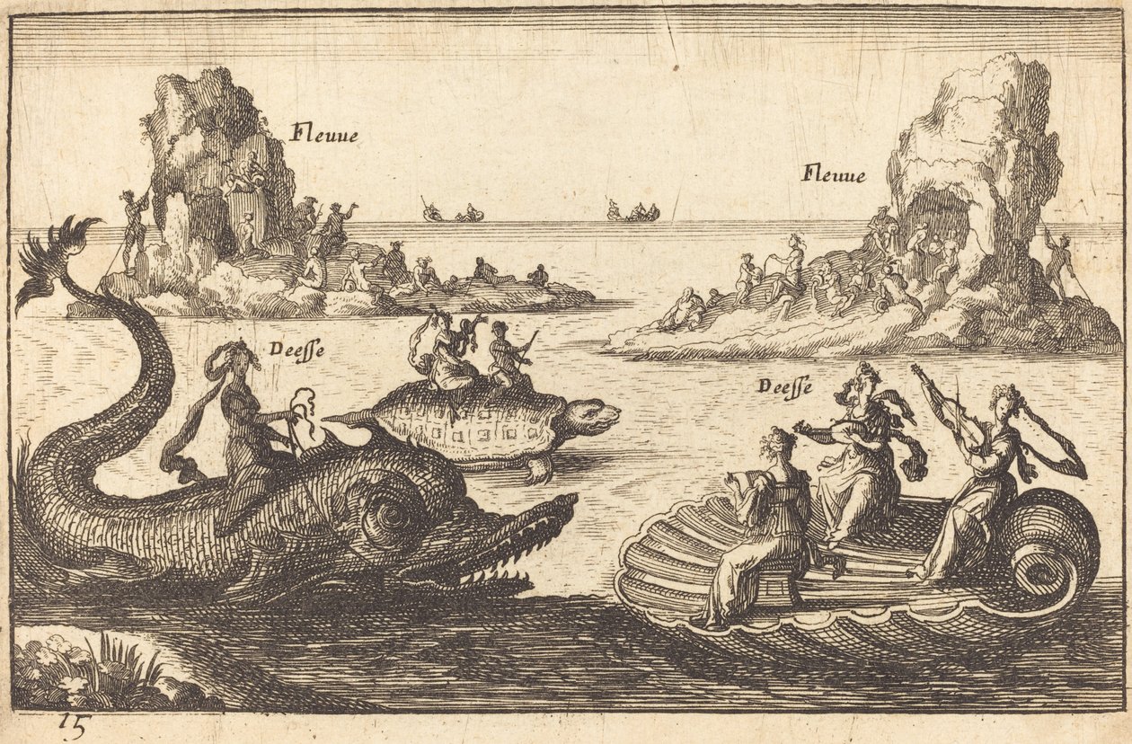 Diosas en el río de Balthasar Moncornet after Remigio Cantagallina