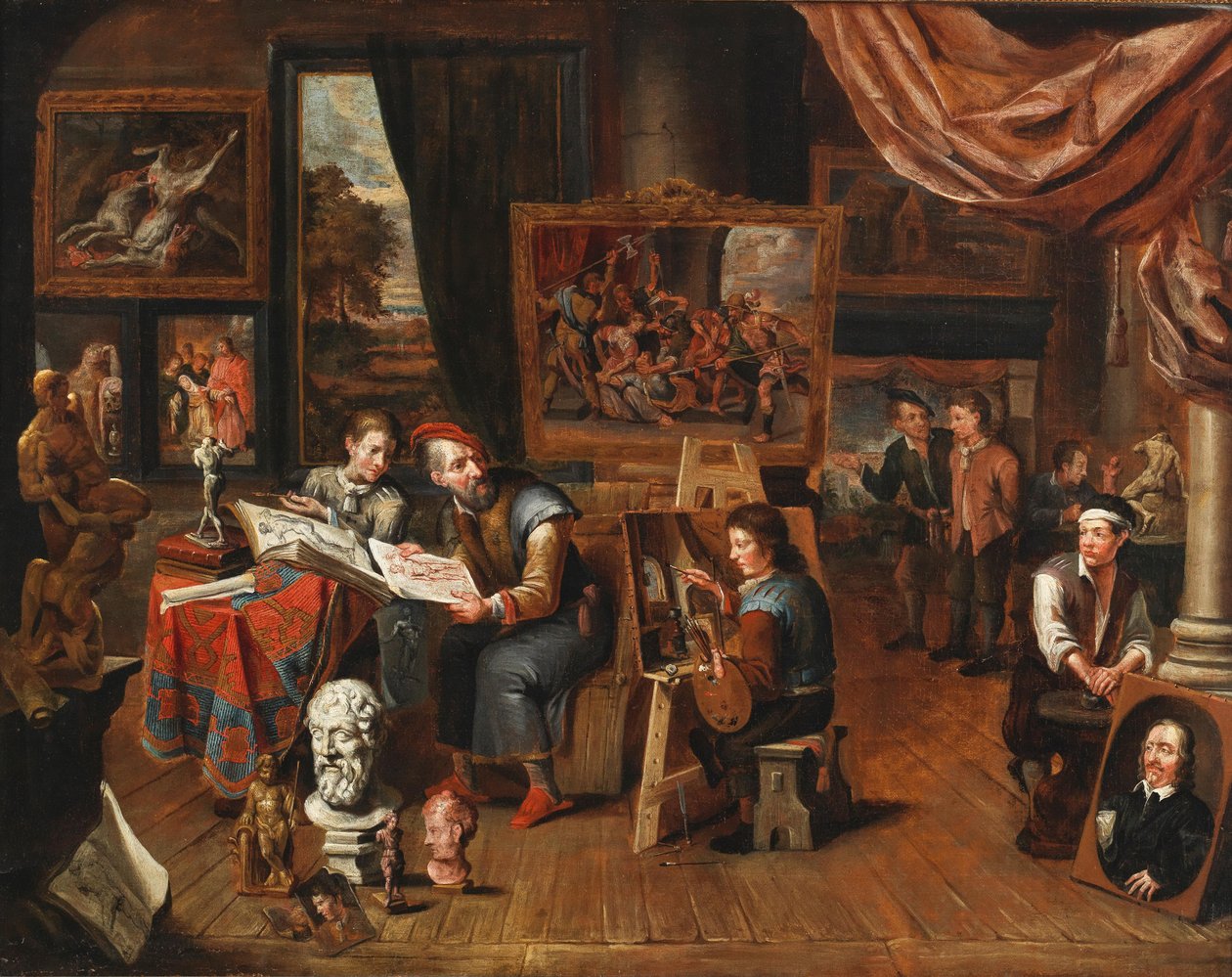 El estudio de un artista de Balthasar van den Bossche