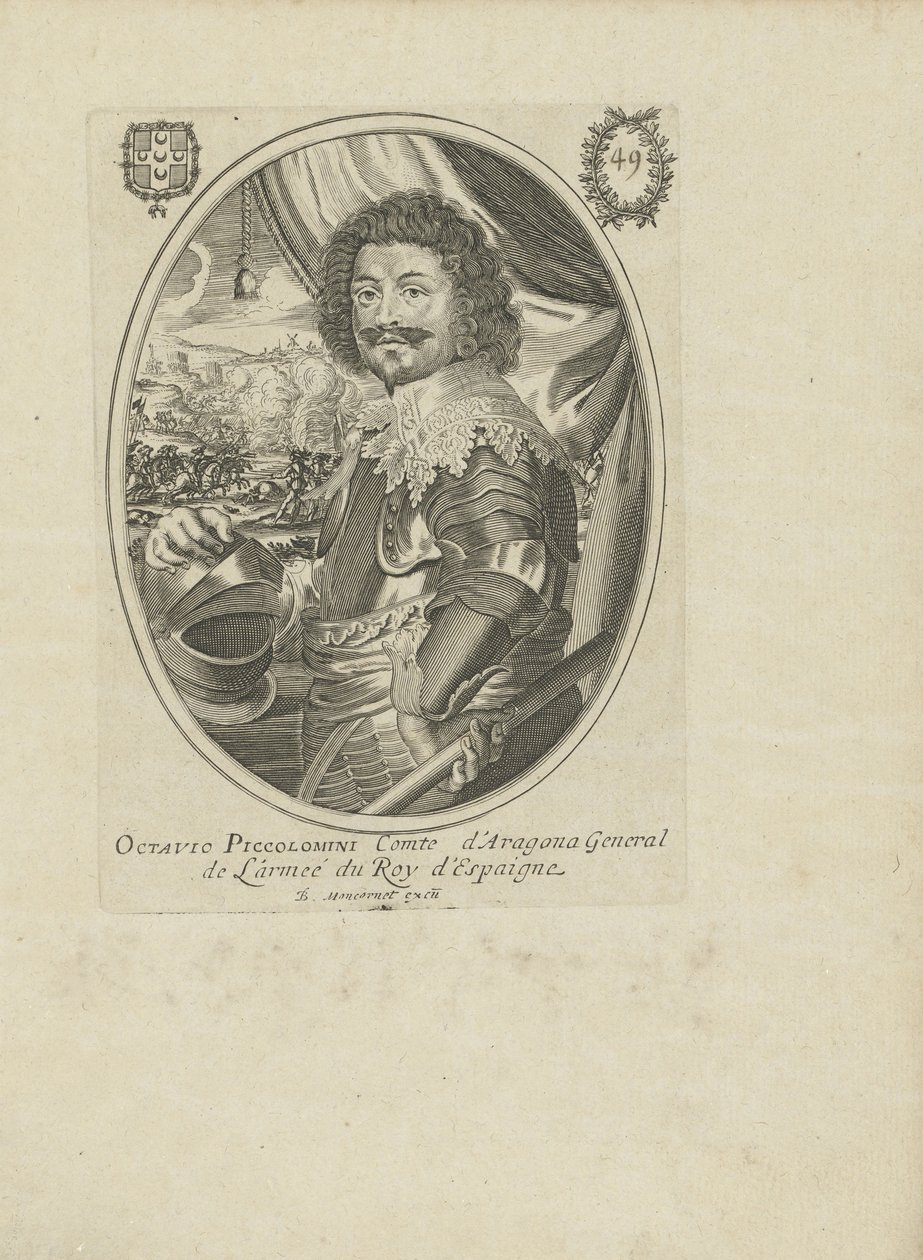 Retrato del Príncipe Octavio Piccolomini 1599-1656, Duque de Amalfi, c. 1650 de Balthazar Moncornet