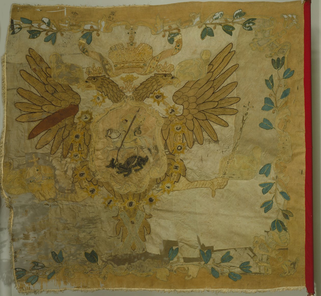 Bandera de San Jorge del Regimiento de Infantería en la época de Anna Ioannovna, 1730s de Banners and Standards Flags