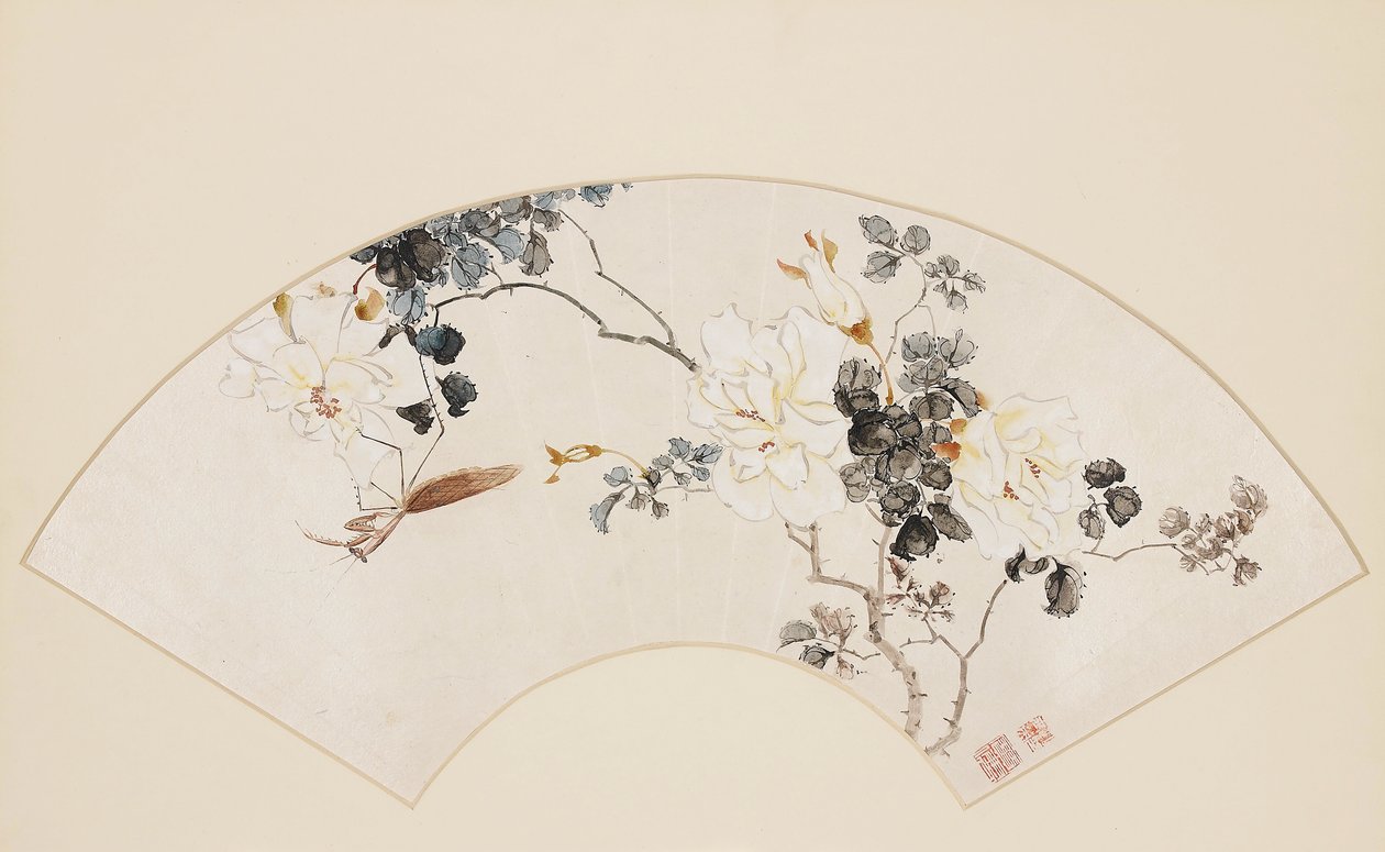 Rosa y mantis religiosa, siglo XIX 1801-1900 de Baoru Liu