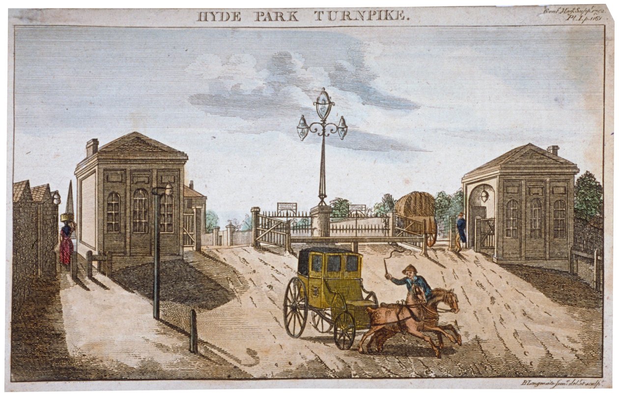 Vista de Hyde Park Corner Turnpike, Westminster, Londres, 1792 de Barak Longmate Jr