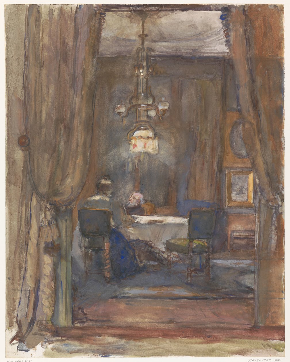 El salón de la calle Riouwstraat de La Haya, al atardecer de Barbara Elisabeth van Houten