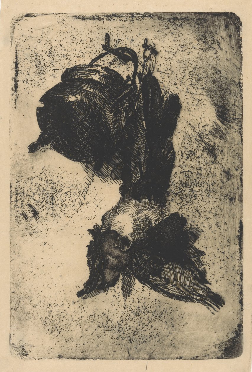 Pájaro muerto y tetera en una pared de Barbara Elisabeth van Houten